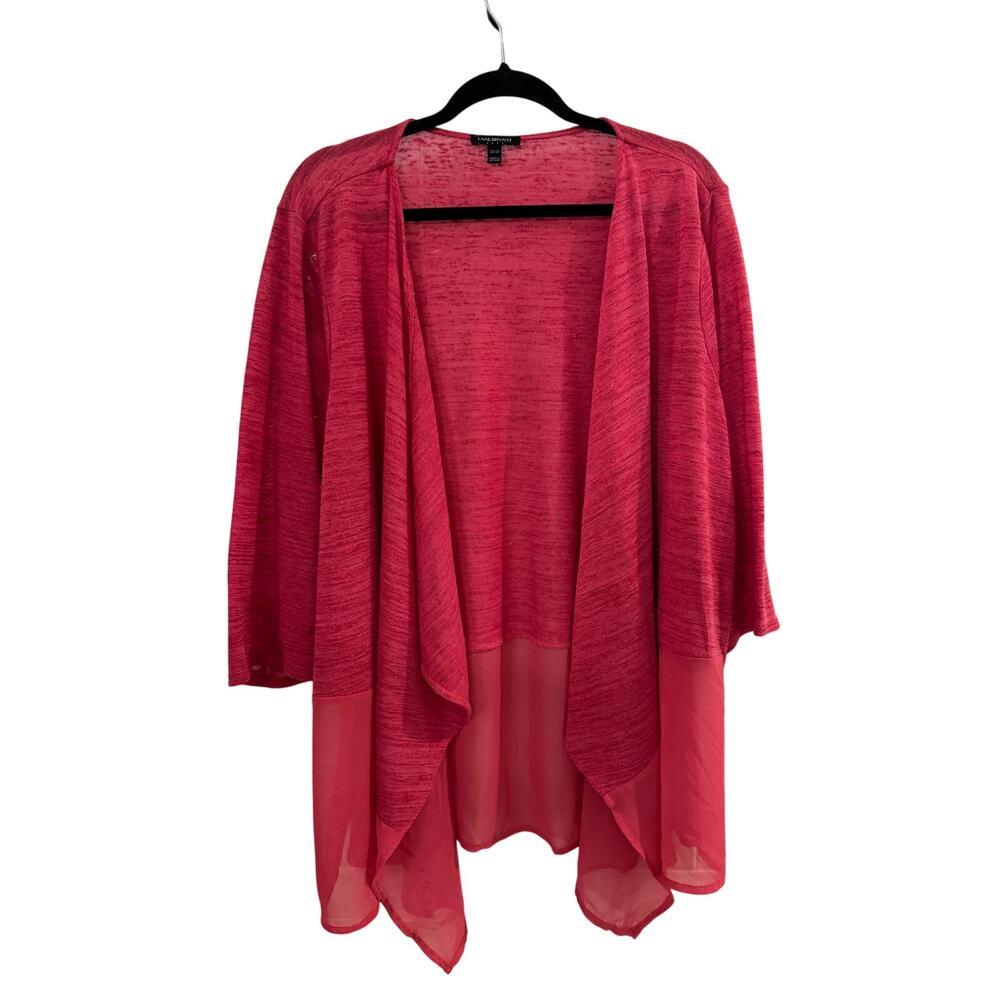 Lane Bryant Pink Sheer Hem Open Front Cardigan 22/24 - Picture 1 of 3